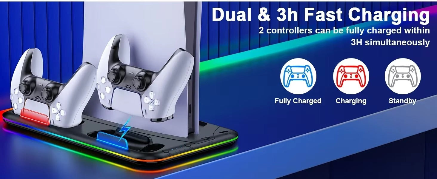 قاعدة متعددة الوظائف للتبريد والشحن لجهاز PlayStation