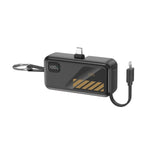 LZEL NanoFlux Charger Mini – 5,000mAh PD Type-C Power Bank with Built-in Lightning Cable | Black