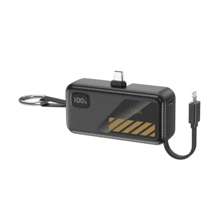 LZEL NanoFlux Charger Mini – 5,000mAh PD Type-c Power Bank with Built-in Lightning Cable