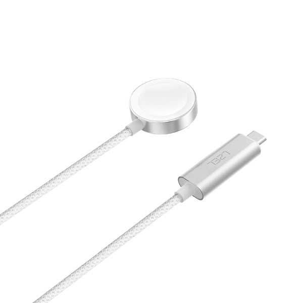 LZEL Celeris Powerdock Fabric Braided USB-C To Apple Watch Cable 1.5m | White