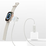 LZEL Celeris Powerdock Fabric Braided USB-C To Apple Watch Cable 1.5m | White