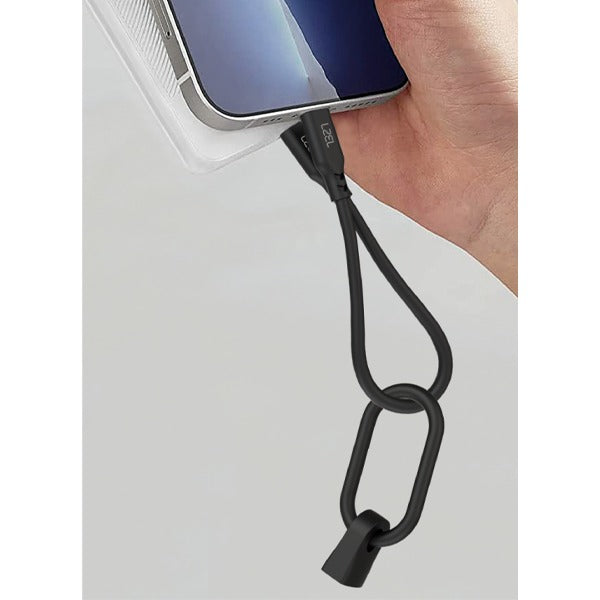 LZEL Celeris Powerzip 60w USB-C To USB-C Keychain Cable 20cm | Black