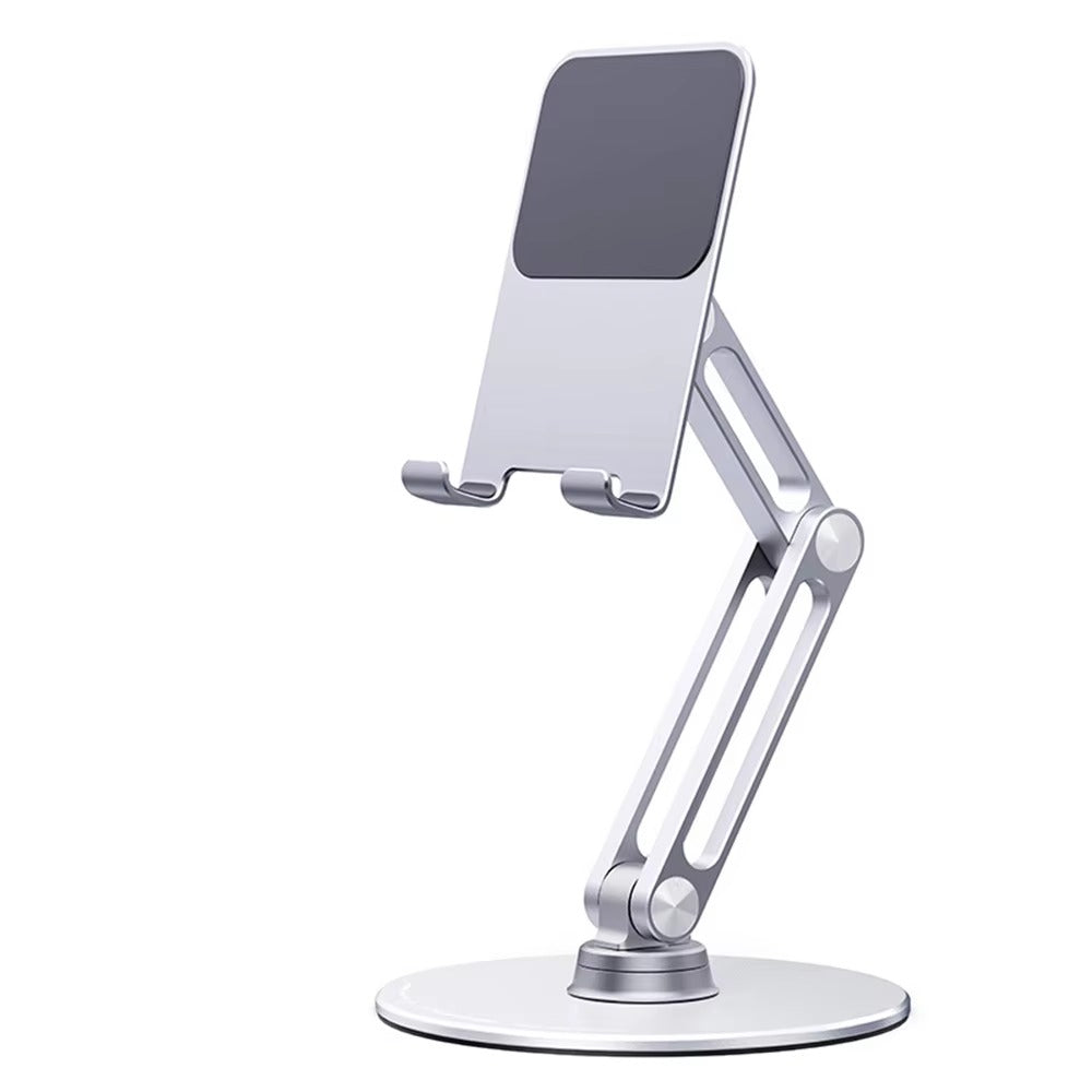 Desktop Stand For Phone and Tablet Double Arms Adjustable Rotatable - Silver (L08S)