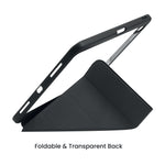 كڤر حماية مصنوع من الجلد لجهاز آيباد 10.9 بوصة مع حامل قابل للطي | أسود