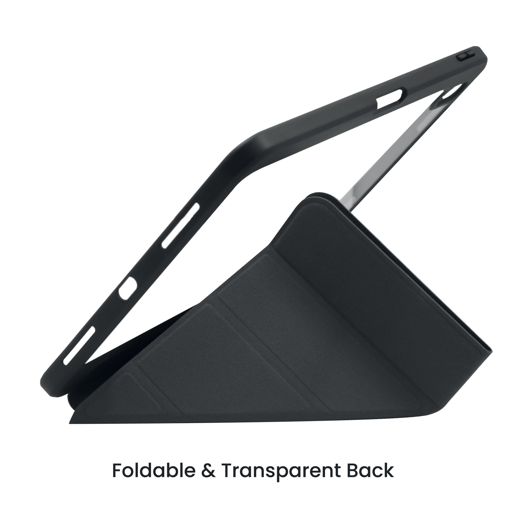 كڤر حماية مصنوع من الجلد لجهاز آيباد 10.9 بوصة مع حامل قابل للطي | أسود