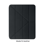 كڤر حماية مصنوع من الجلد لجهاز آيباد 10.9 بوصة مع حامل قابل للطي | أسود