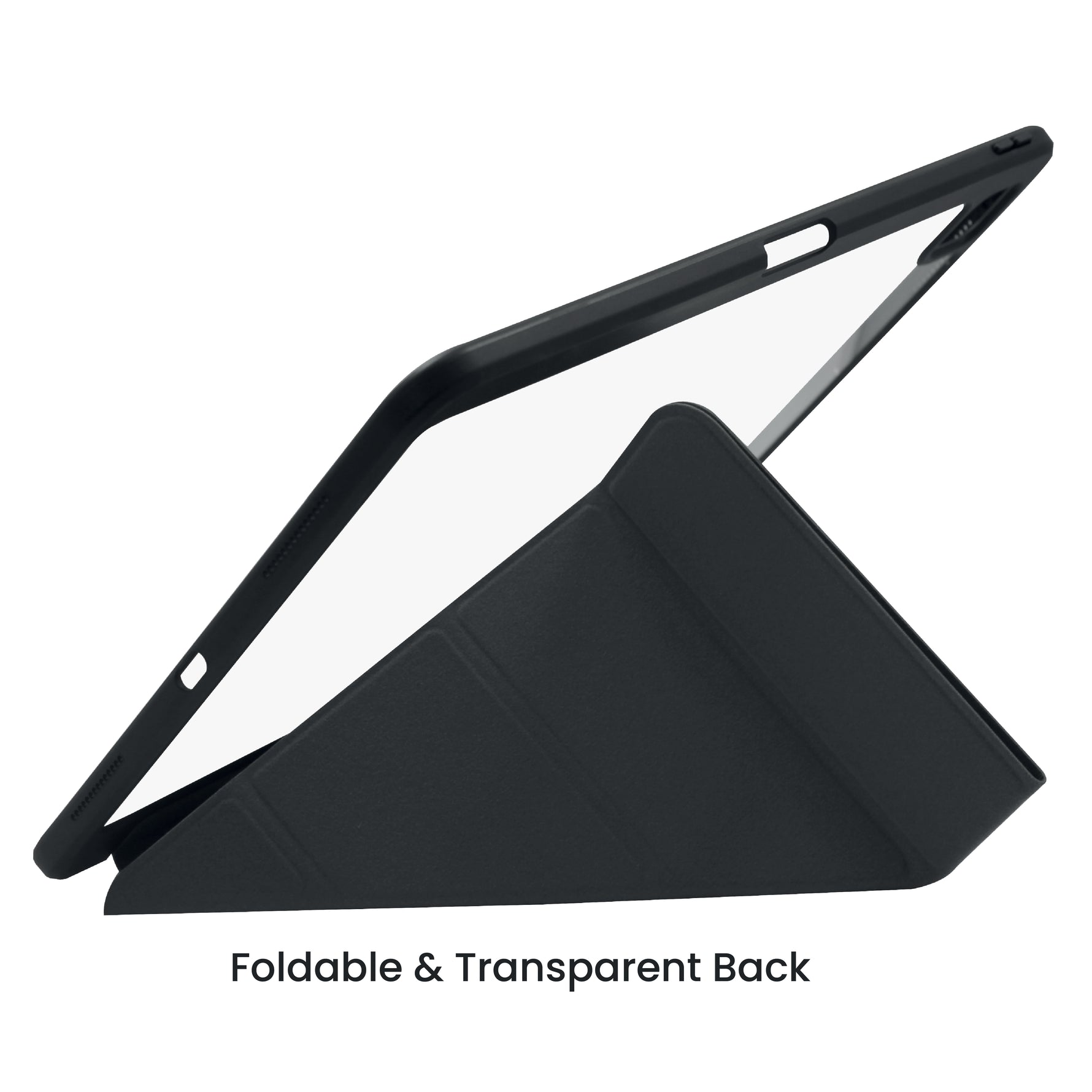 كڤر حماية مصنوع من الجلد لجهاز آيباد برو 11 بوصة مع حامل قابل للطي |أسود