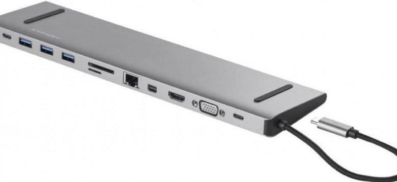 Momax OneLink 12-in-1 USB-C Docking Station – 100W PD, 4K HDMI, USB 3.0, Micro SD & Mini DisplayPort | Silver