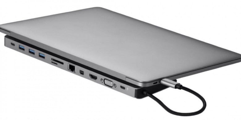 Momax OneLink 12-in-1 USB-C Docking Station – 100W PD, 4K HDMI, USB 3.0, Micro SD & Mini DisplayPort | Silver