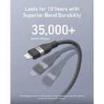 كابل أنكر USB-C إلى Lightning بطول 6 أقدام (1.8 متر) – تصميم مضفر متين | أسود