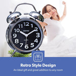 ساعة منبه جيباس بمسمارين – فضي كرومي