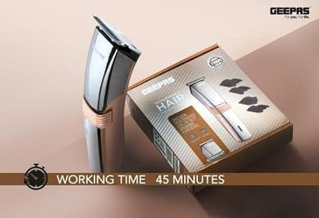 Geepas Rechargeable Hair & Beard Trimmer , Steel Blade
