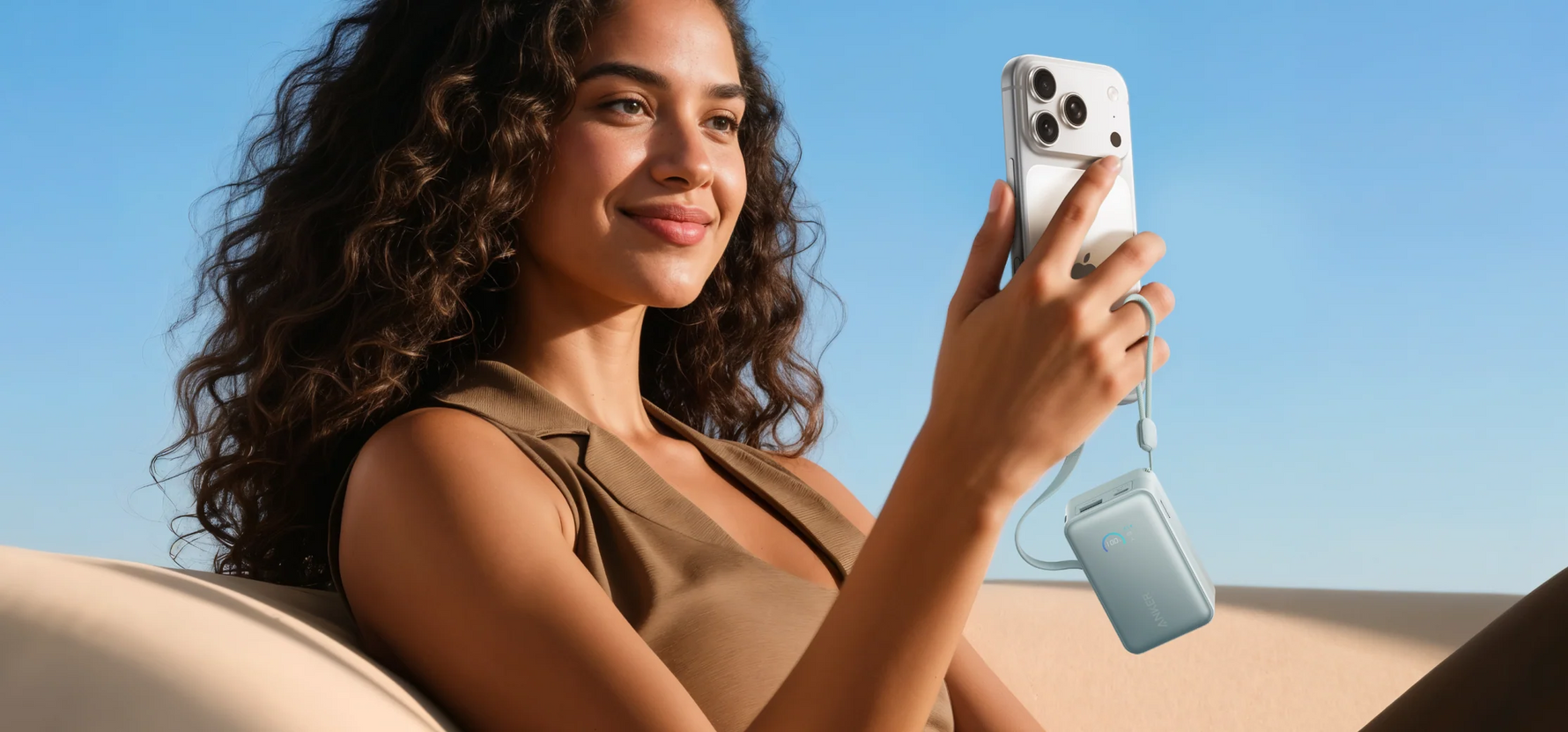 Anker Nano Power Bank 10,000mAh – 45W Fast Charging with Built-In Retractable USB-C Cable | Green