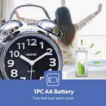 ساعة منبه جيباس بمسمارين – فضي كرومي