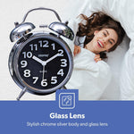 ساعة منبه جيباس بمسمارين – فضي كرومي