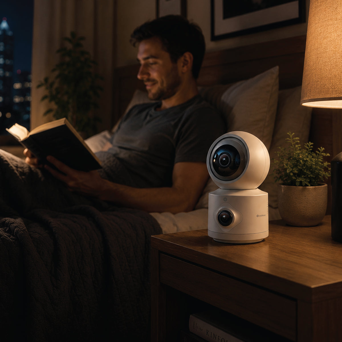 كاميرا aslitec الذكية بدقة 4 ميجابكسل، مزدوجة العدسة، بتقنية Wi-Fi ودقة 1920×2160 عالية الدقة