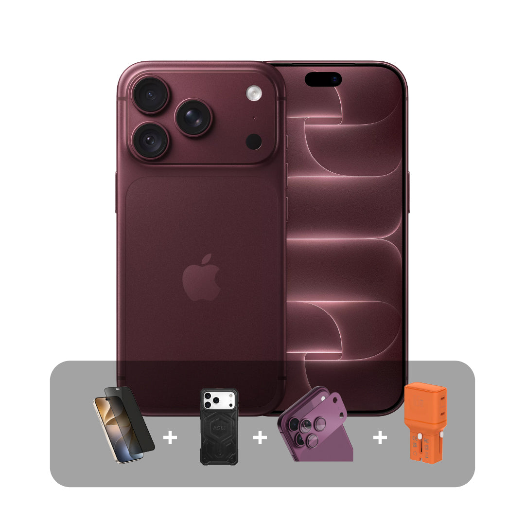هاتف Apple iPhone 18 Pro Max - سعة 512 جيجابايت - شاشة 6.9 بوصة - شريحتي eSIM (نسخة الشرق الأوسط) + عرض الباندل | عنابي