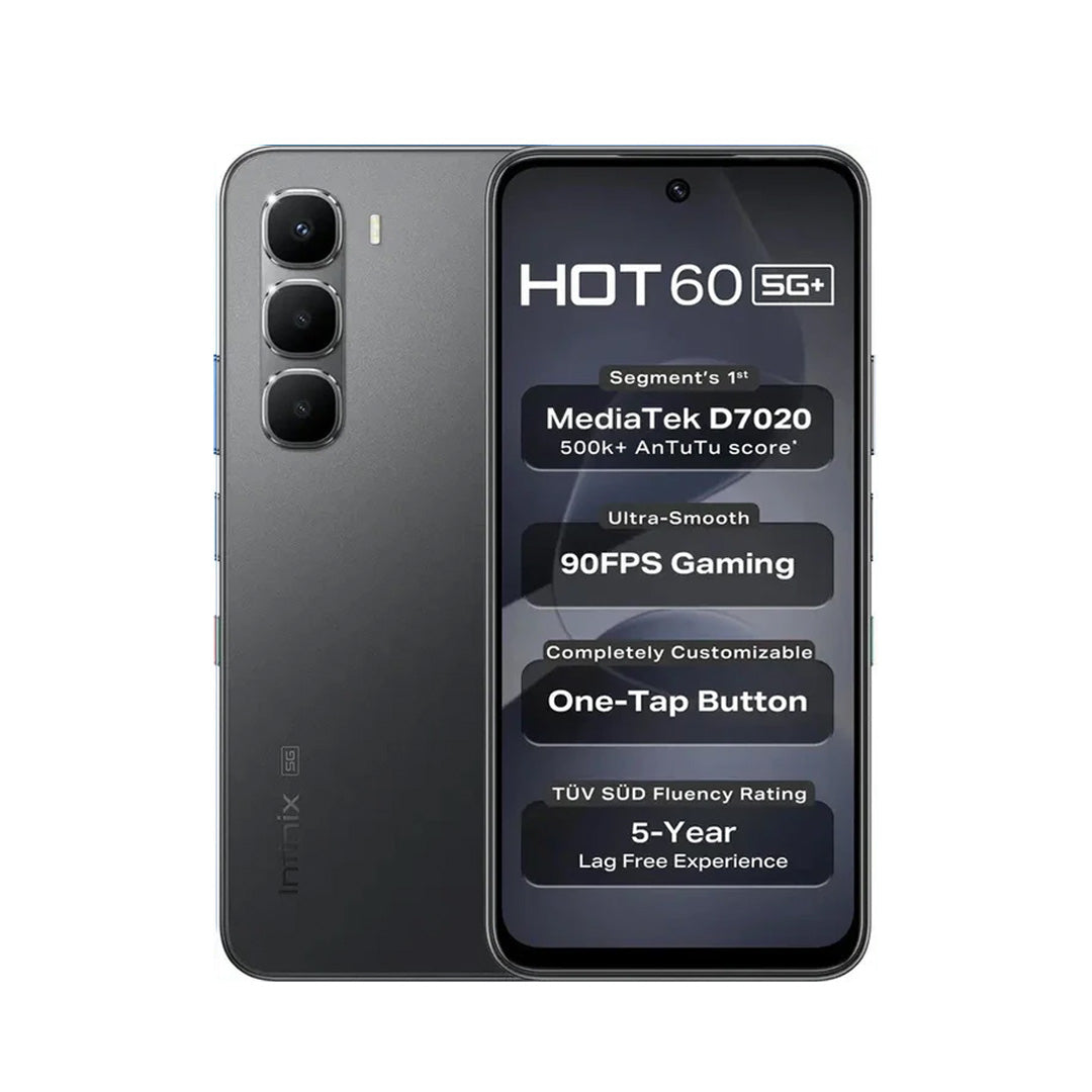 Infinix Hot 60 5G - 6GB RAM - 128GB Storage | Sleek Black