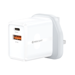 شاحن حائط USB بقوة 20 واط مزدوج المنافذ من ‎90 Percent ‎THUNDERNEO Volt | أبيض