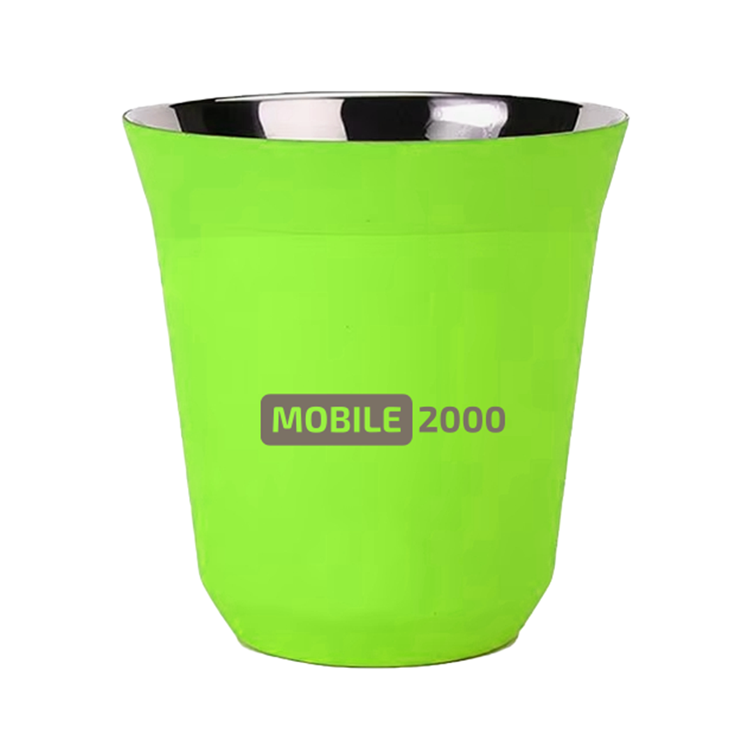 Large Double Wall Insulated Stainless Steel Espresso Cups – Reusable & Dishwasher Safe Mugs | green