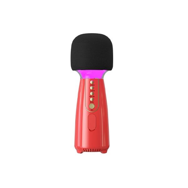 Wireless Bluetooth-compatible Microphone Karaoke Machine Professional Handheld Mic Speaker | Red