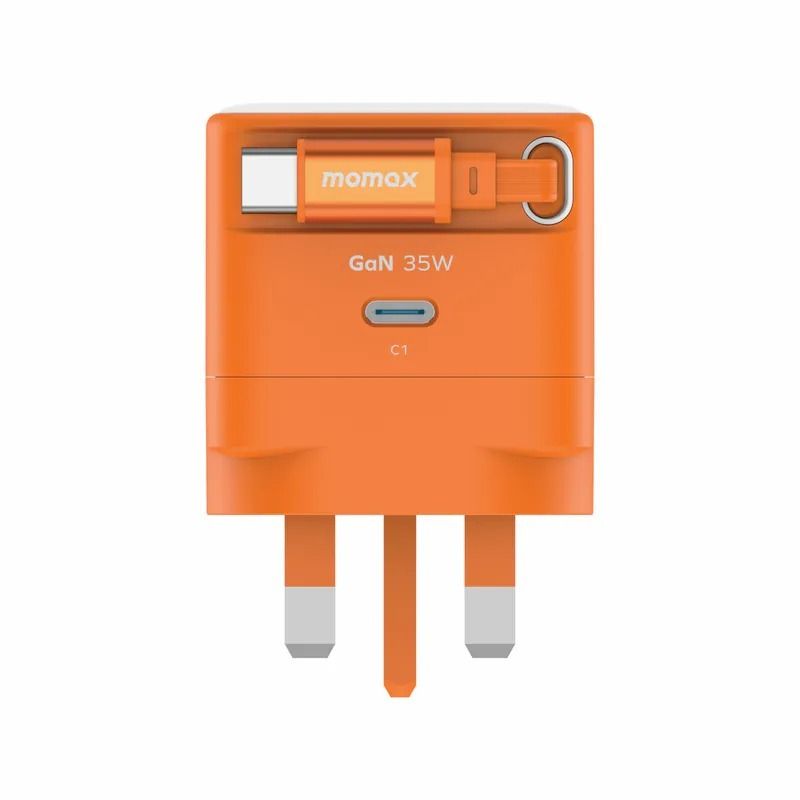 Momax 1-Charge+ GaN 35W charger with Retractable USB-C Cable
