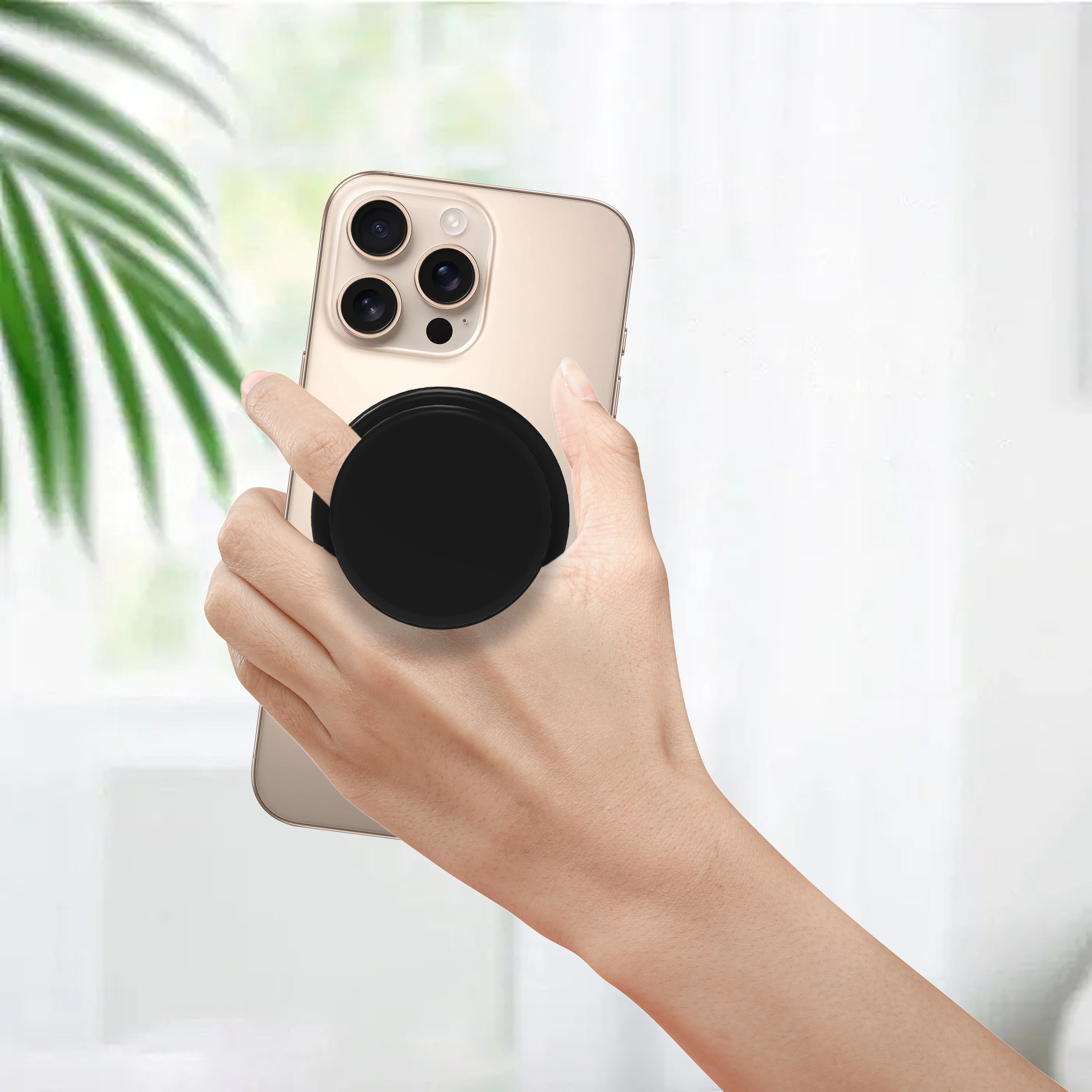 LZEL GripLoop Pop Series – Magnetic Finger Pop Holder & Stand | Midnight Black