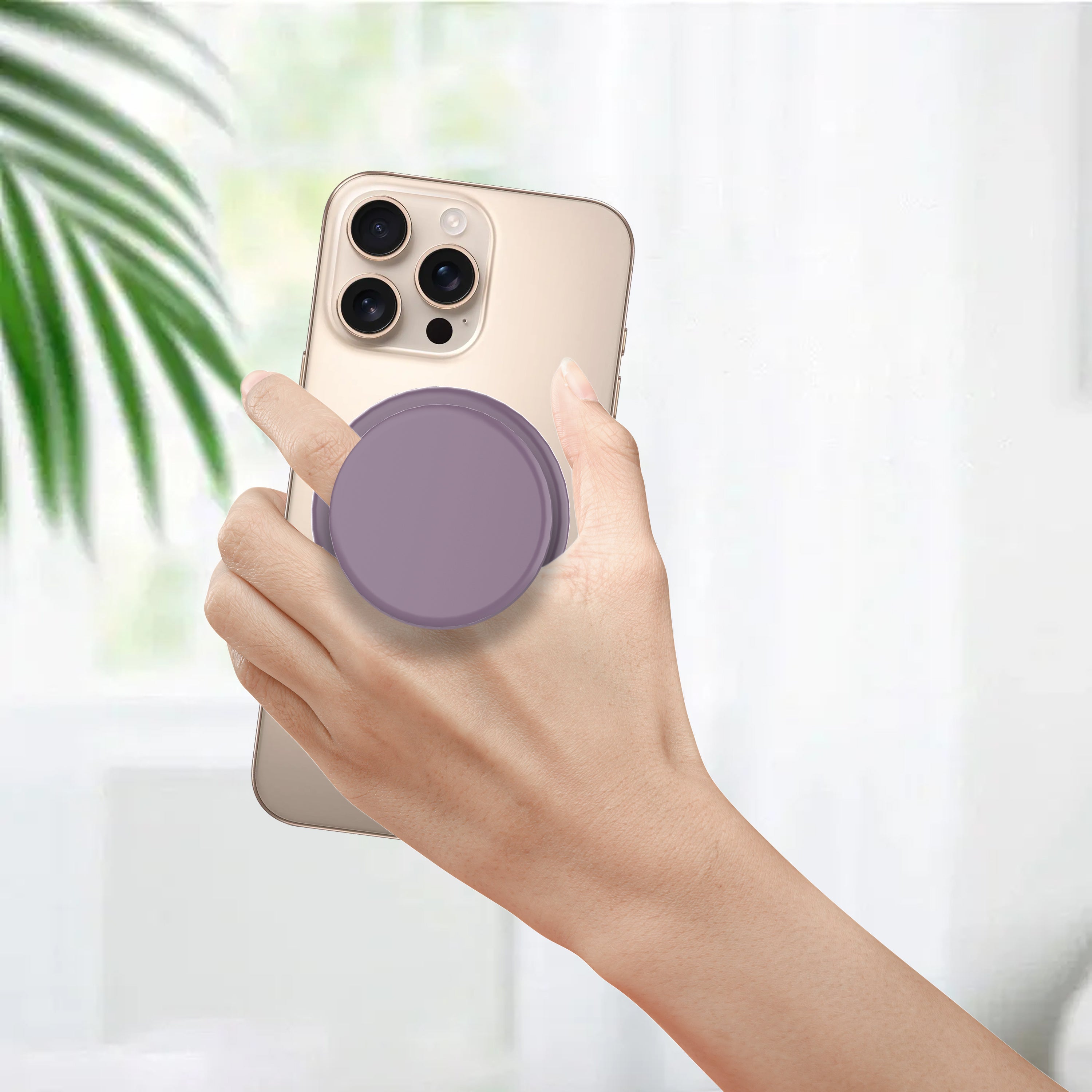 LZEL GripLoop Pop Series – Magnetic Finger Pop Holder & Stand | Sunset Purple