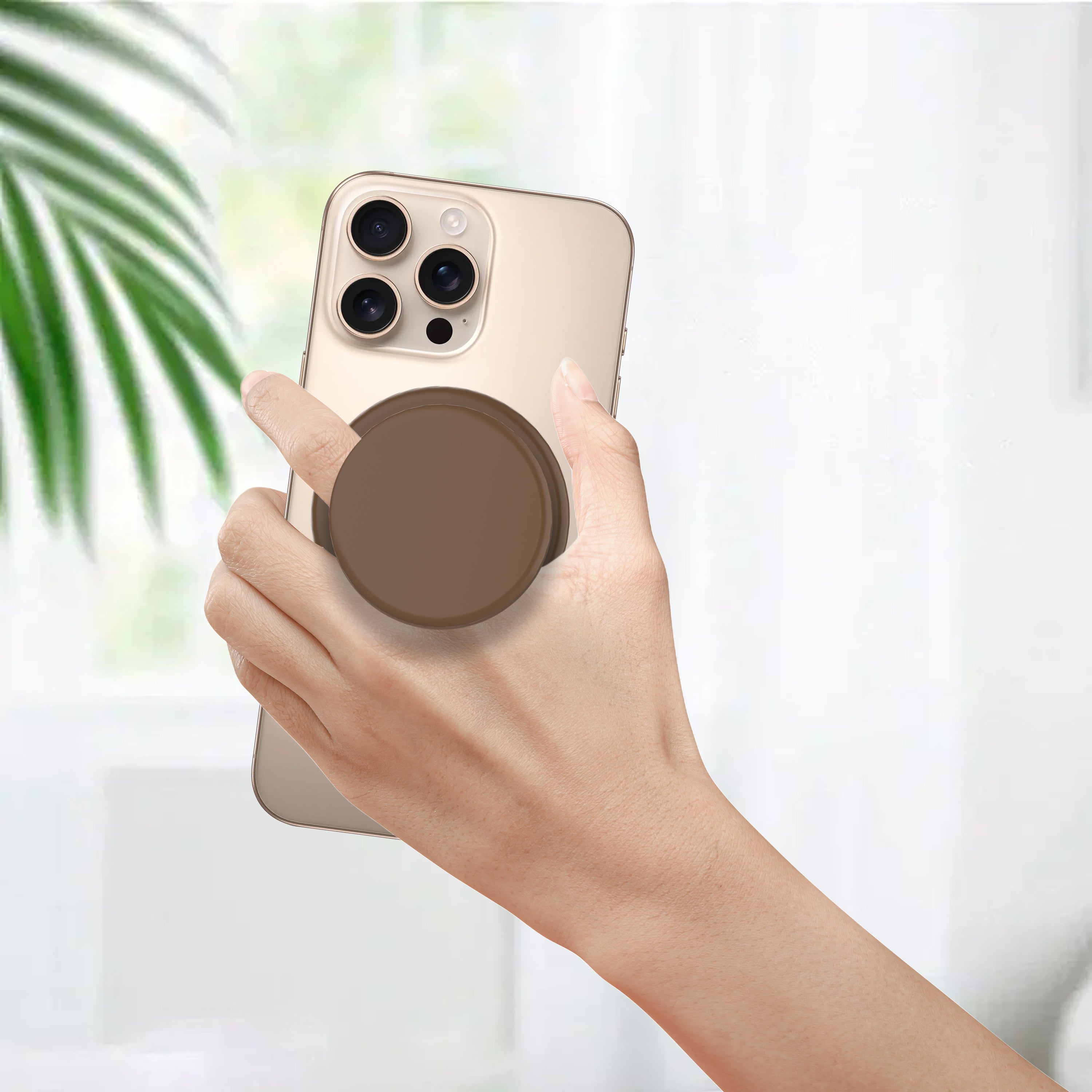 LZEL GripLoop Pop Series – Magnetic Finger Pop Holder & Stand | Brown