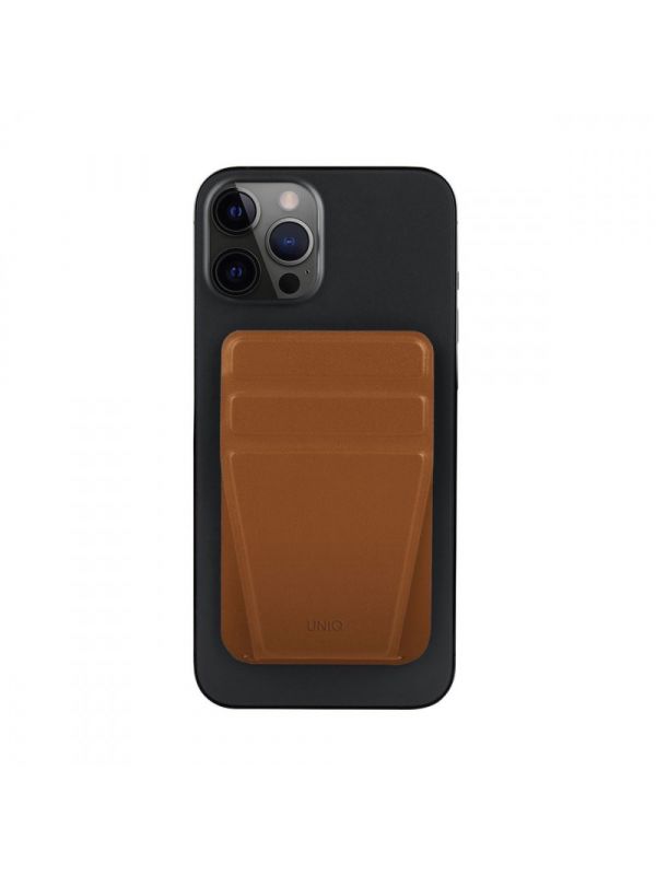 Uniq Lyft Magnetic Phone Stand and Card Holder | Brown