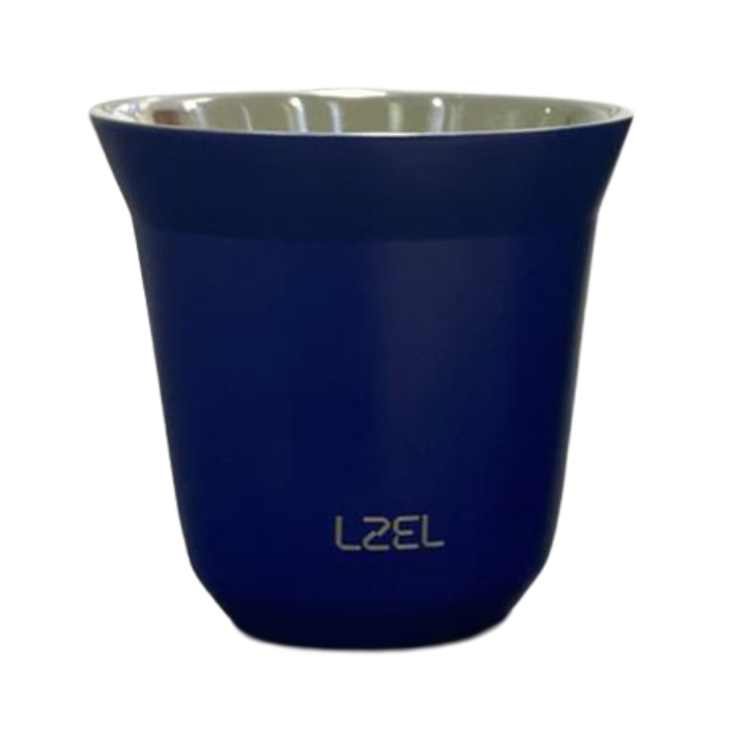 Lzel Small Double Wall Insulated Stainless Steel Espresso Cups – Reusable & Dishwasher Safe Mugs | blue