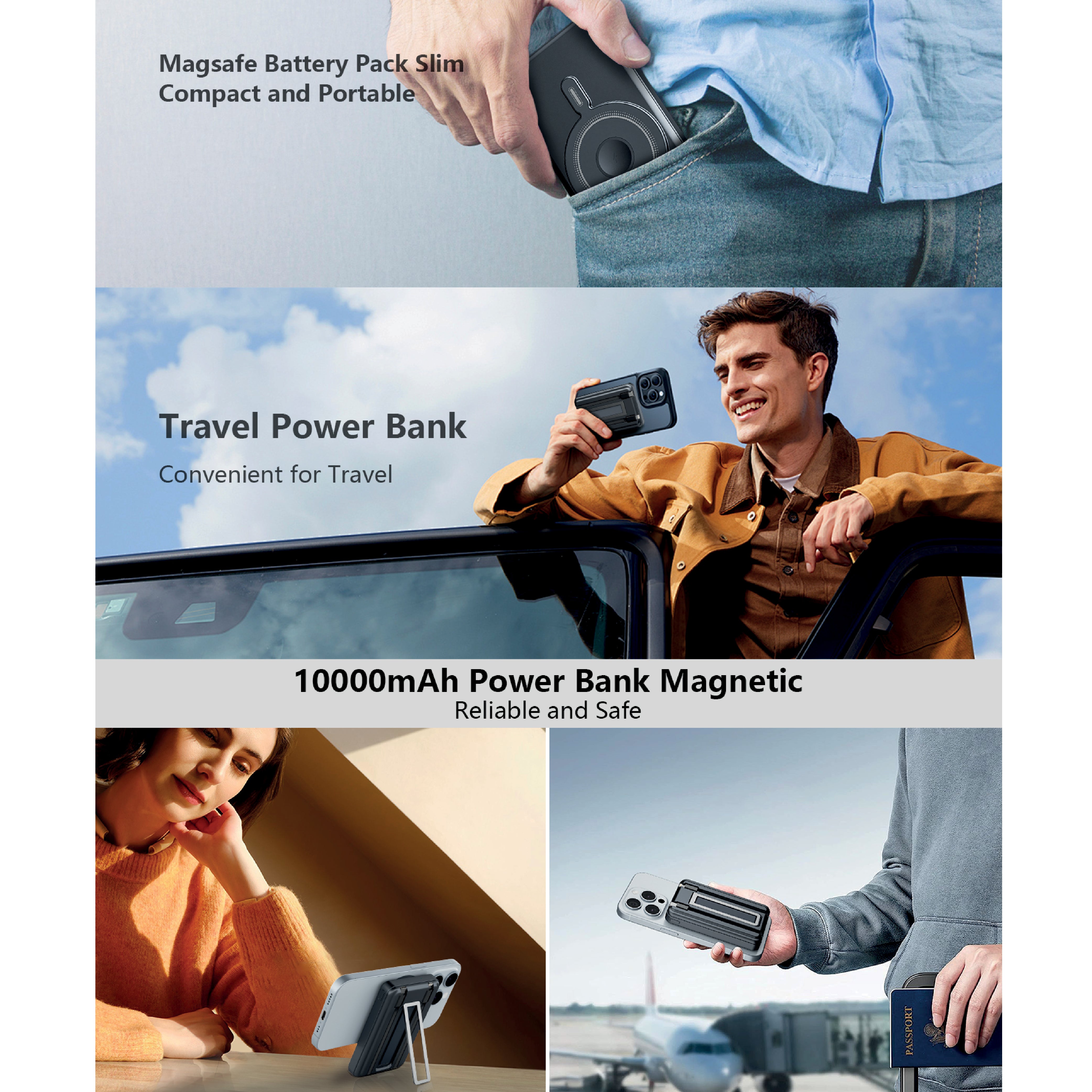 Asli 5in1 PD 10000mAh Magnetic PowerBank | Black