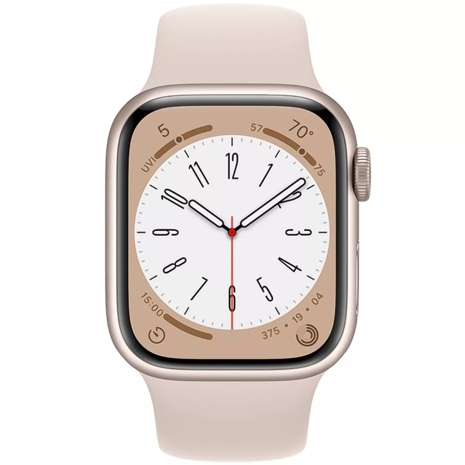 Apple Watch Series 8 GPS 41mm Starlight Aluminium Case with Starlight Sport Band - Regular