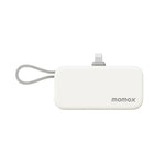 Momax 1-Power Mini 5000mAh Bulit- in foldable lightning Battery pack | White