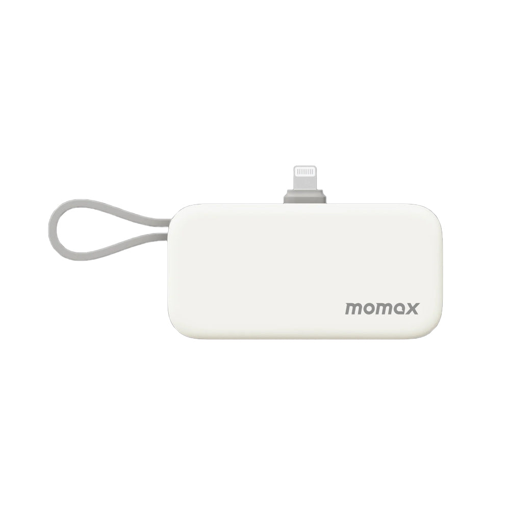 Momax 1-Power Mini 5000mAh Bulit- in foldable lightning Battery pack | White