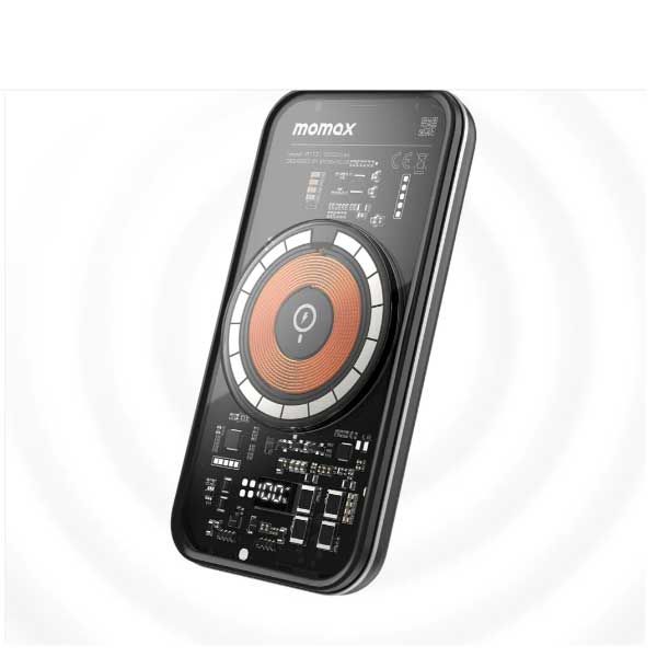بطارية متنقلة Momax Q.mag Power 13 مغناطيسية لاسلكية – بسعة 10000mAh | أسود