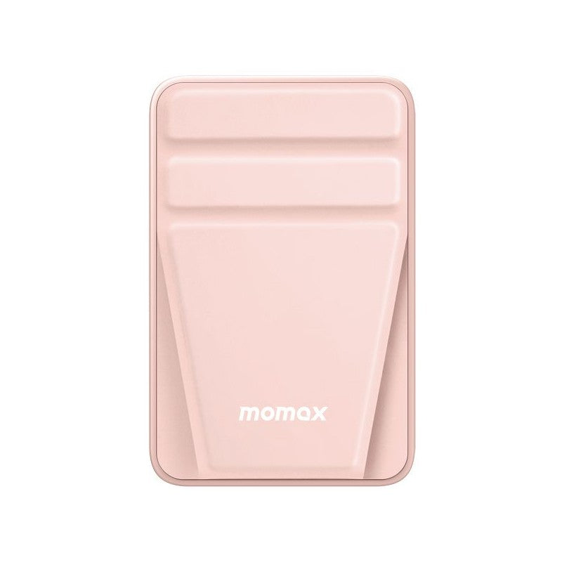 بطارية متنقلة مغناطيسية لاسلكية Q.Mag Power بسعة 10000 مللي أمبير مع حامل من Momax | وردي