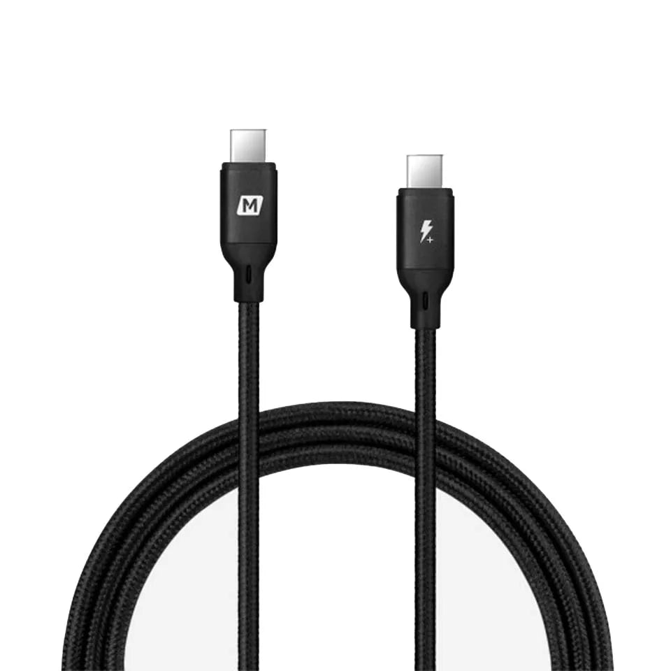 Go Link كيبل من موماكس USB-C إلى USB-C بقوة 100 واط  توصيل طاقة 3.0 بتقنية الشحن السريع نايلون مضفر  1.2 متر | أسود