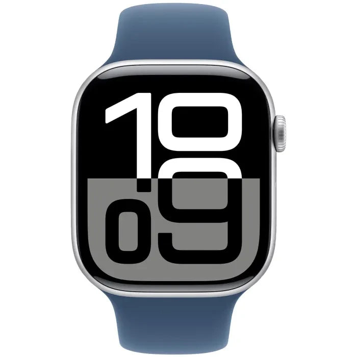 Apple Watch Series 10 - 46mm - GPS  Silver Aluminium Case With Denim Sport Band - M/L