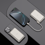 LZEL ZENOFLEX FLOW20 Wireless Charging Power Bank 10000mAh | 20W PD Fast Charging | Dual USB-C | 15W Max Wireless Charging | Gray