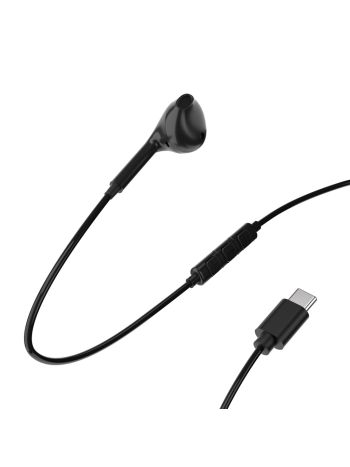 Asli Global USB-C 1.2M SoundPods Mono Earphones with Noise Isolation Technology - Black | HF-CSB