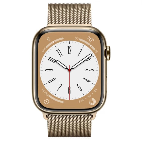 Apple Watch Series 8 GPS + Cellular 45mm Gold Stainless Steel Case with Gold Milanese Loop