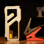 معزز لبطارية السيارة متعدد الوظائف من LZEL EnergizeIgnite Air 12000mAh 12V مع كشاف LED | رمادي/أسود