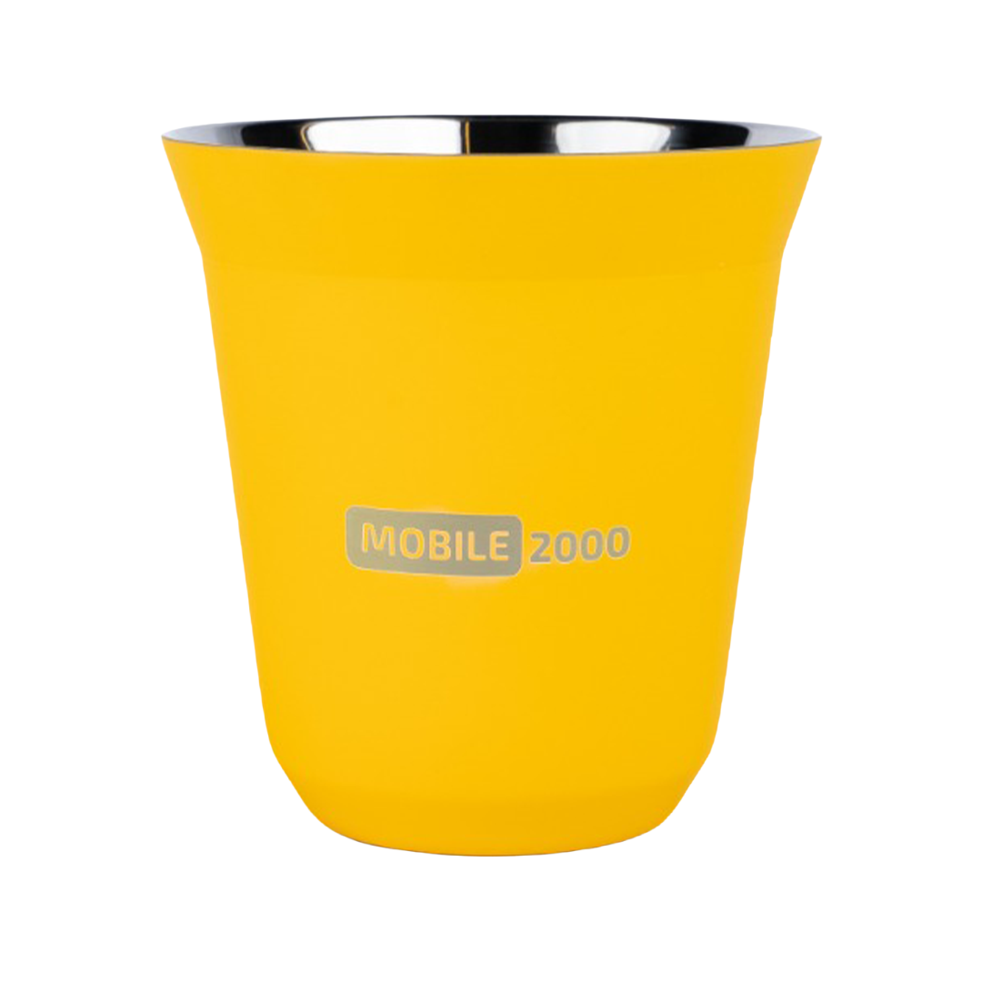 Large Double Wall Insulated Stainless Steel Espresso Cup 160 ml – Reusable & Dishwasher Safe Mugs | Yellow