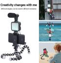 Smartphone Tripod, Portable Flexible Tripod Stand With Led Light, Phone Holder, Microphone, Wireless Remote For Video Recording Content Creation Kit Vlog