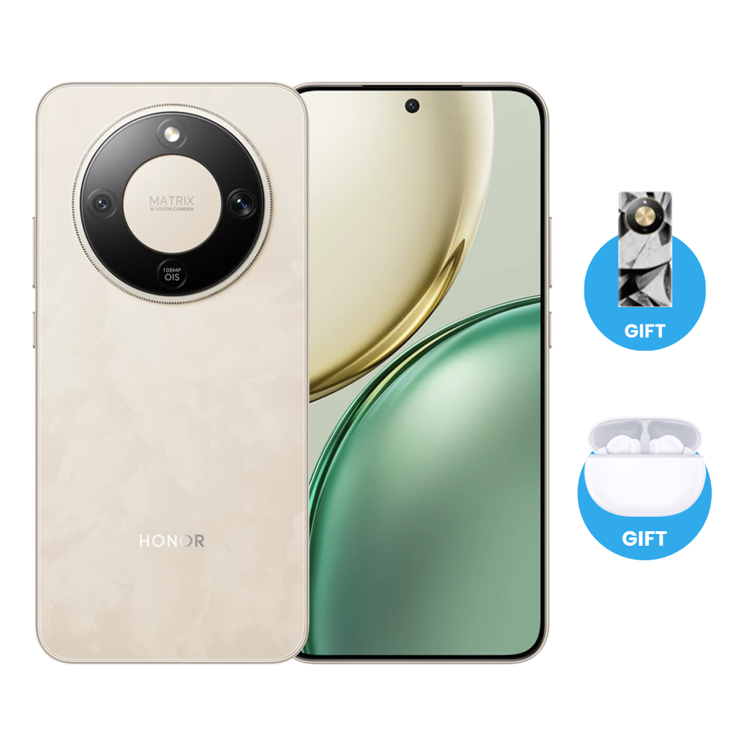 هاتف Honor X9D - مساحة 256GB - رام 12GB مع الهدايا المجانية (سماعة Honor Earbuds X7I + كفر حماية + خدمة VIP)  | ذهبي