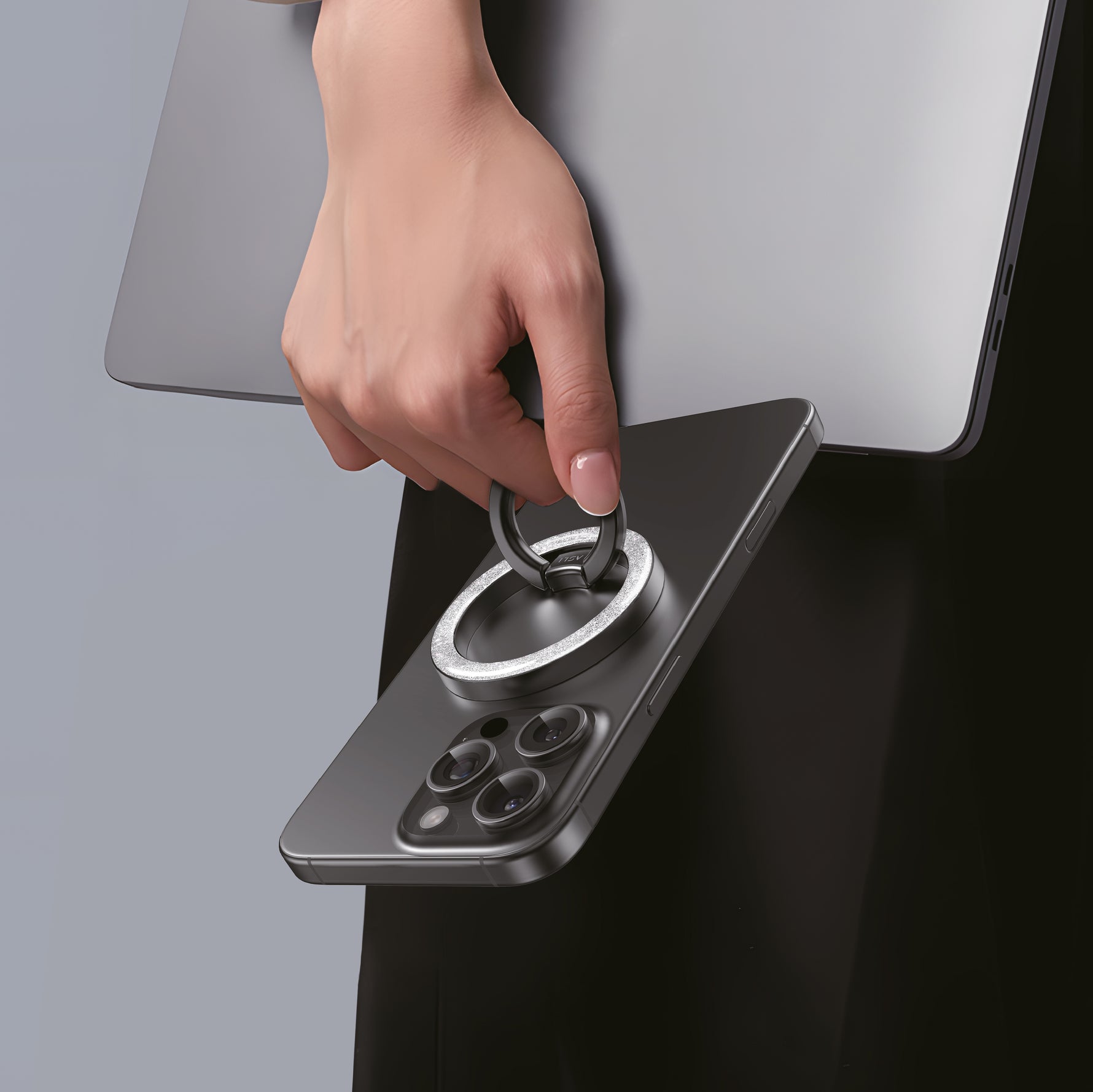 Asli Magnaring Flex Magnetic Phone Holder Ring Stand Twinkle |Black