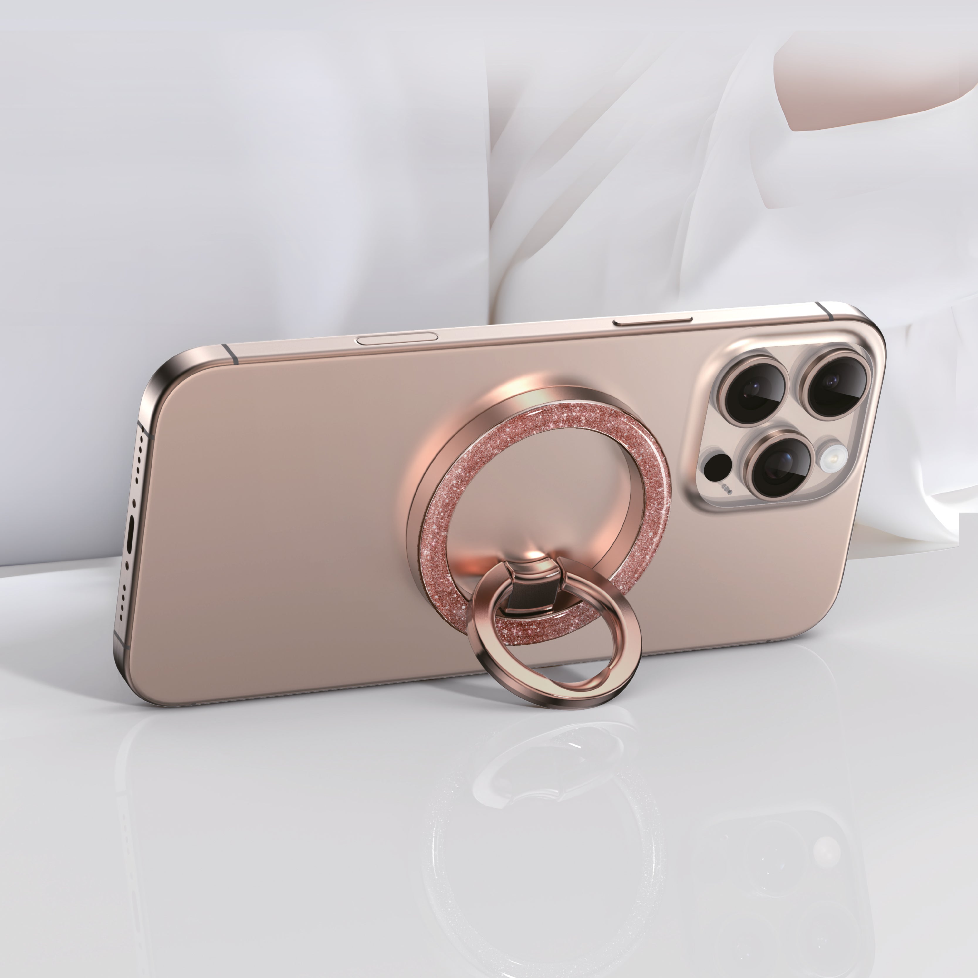 Asli Magnaring Flex Magnetic Phone Holder Ring Stand Twinkle Rose Gold