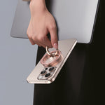 حامل للهاتف من أسلي جلوبال مغناطيسي حلقي لامع | زهري / ذهبي