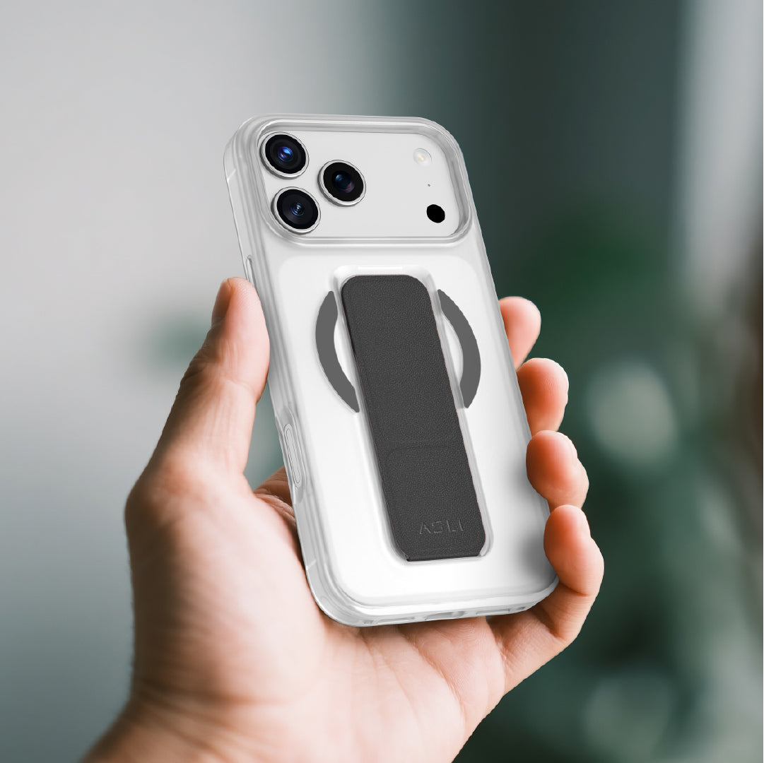 Asli Global MagTrox Gravitas MagSafe Leather Grip Case for iPhone 17 Pro | Black